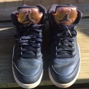 Air Jordan 5 retro bronze blue sneakers 8